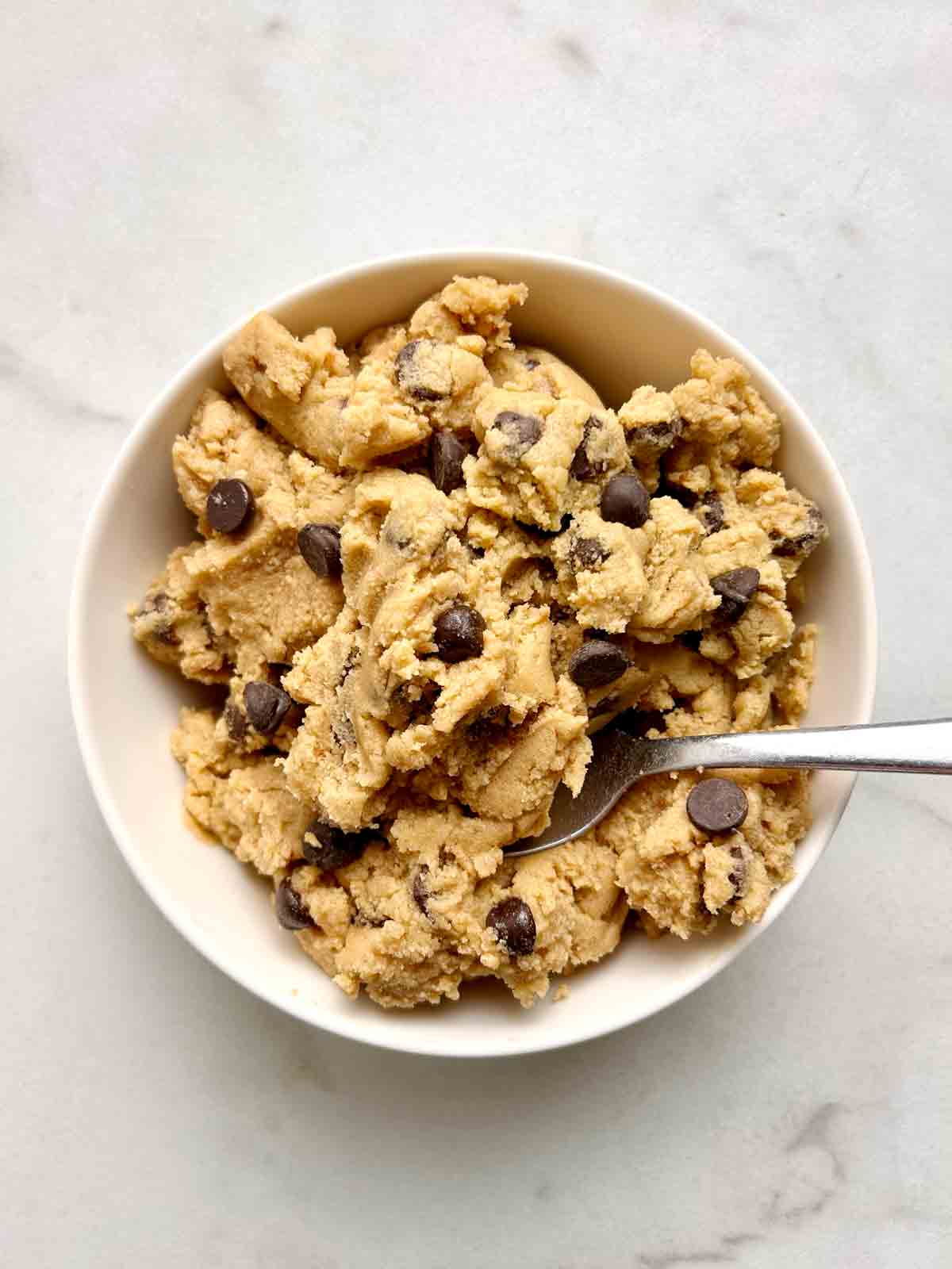 bowl of edible cookie dough.