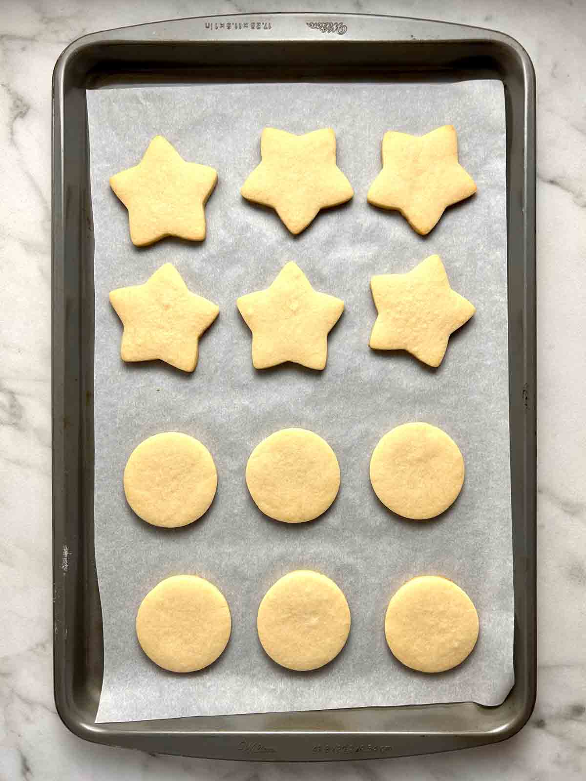 sugar cookies after baking.