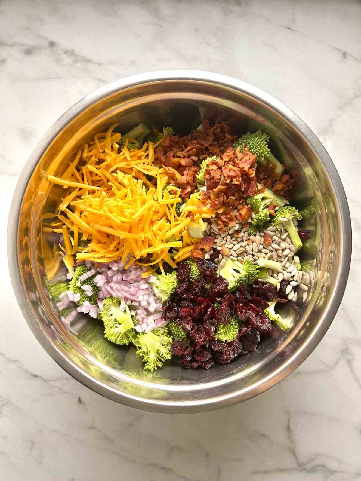 all ingredients added to a bowl.