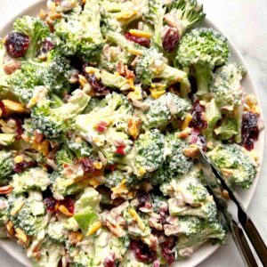 plate of broccoli salad.