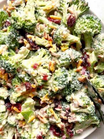 plate of broccoli salad.