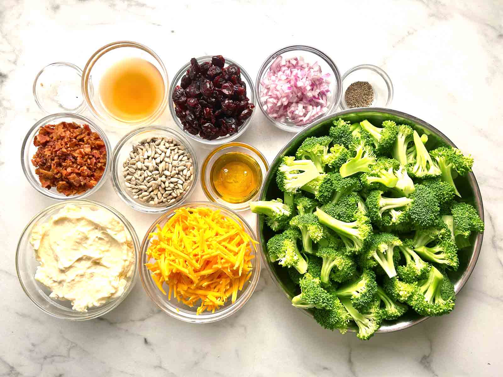 ingredients prepped in bowls.