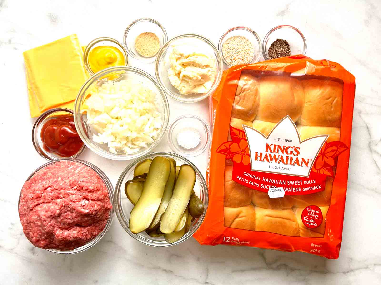 ingredients prepped in bowls.