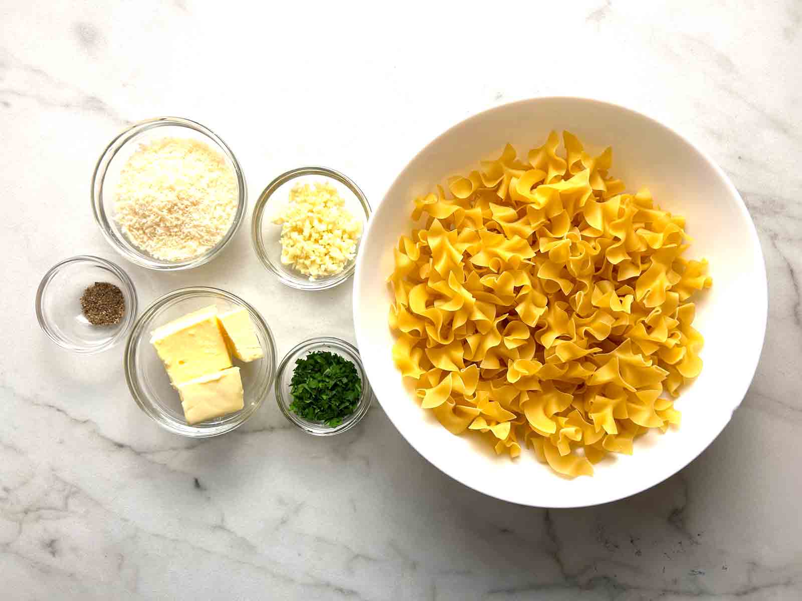 ingredients prepped in bowls.