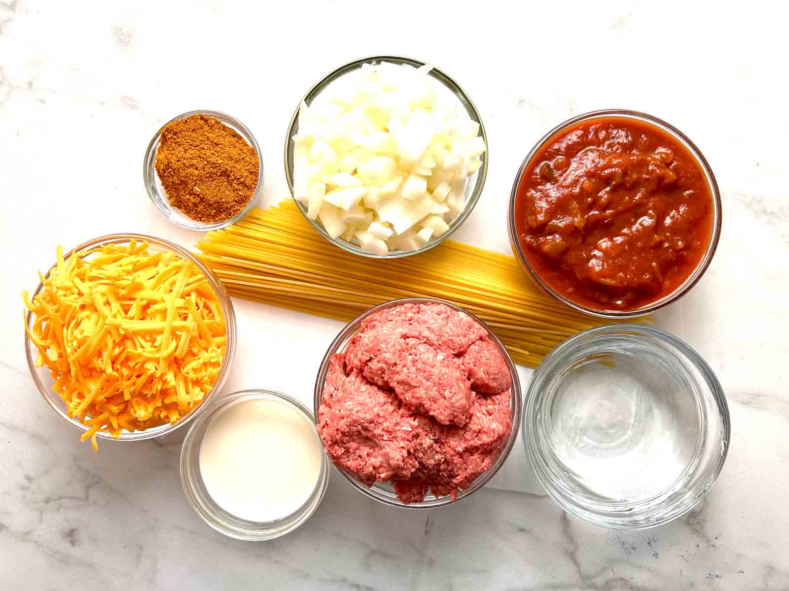 ingredients prepped in bowls.