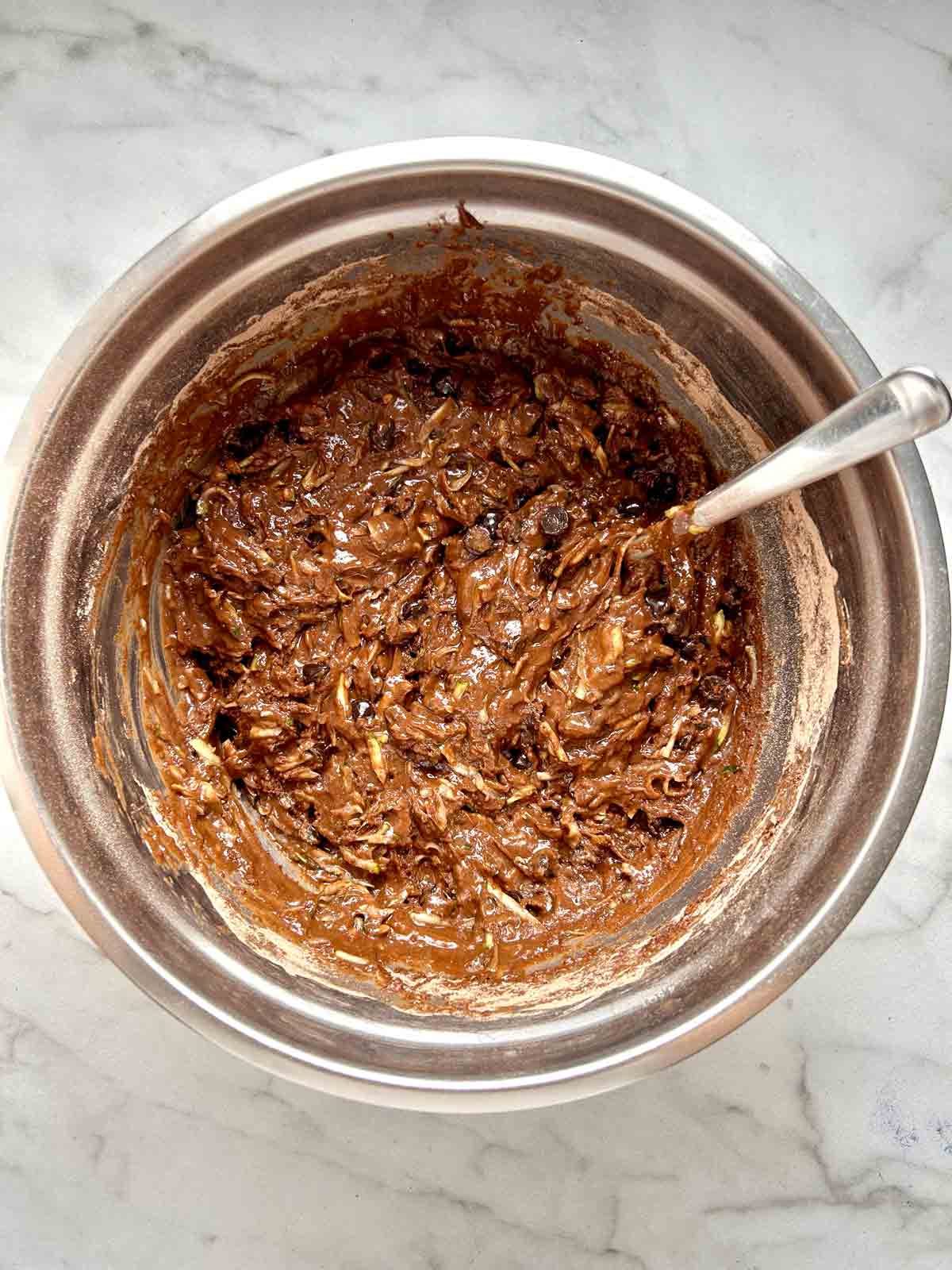 batter mixed together in bowl.