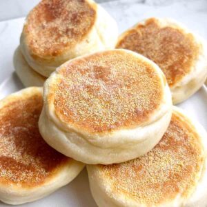 close up of English muffin.