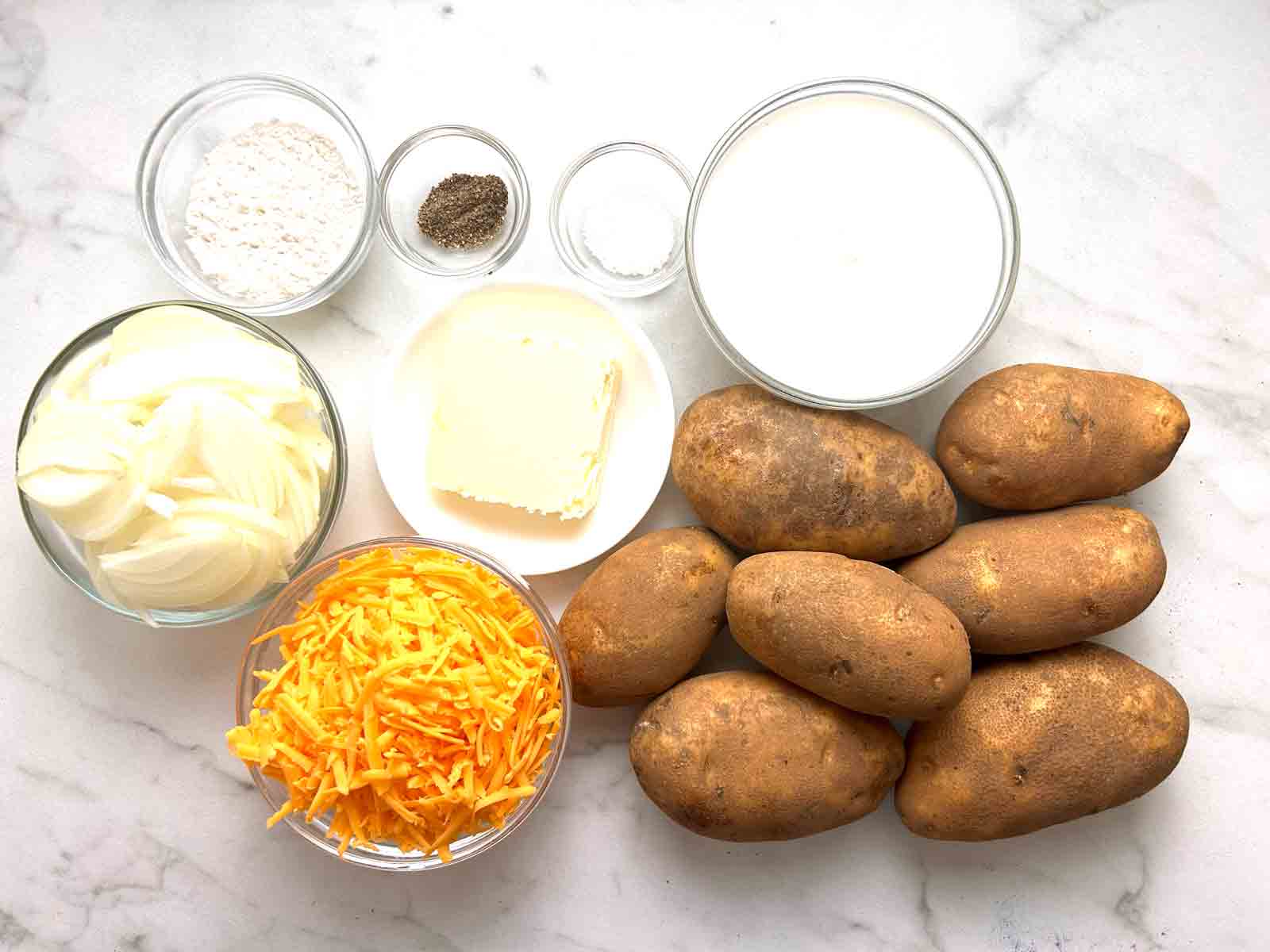 ingredients prepped in bowls.