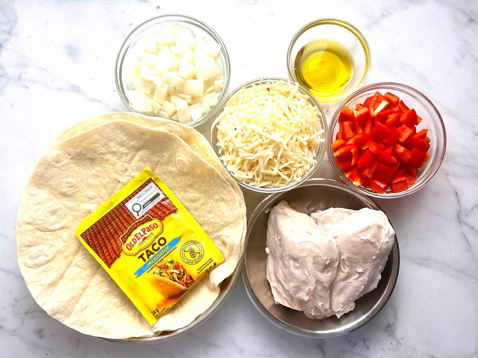 ingredients prepped in bowls.