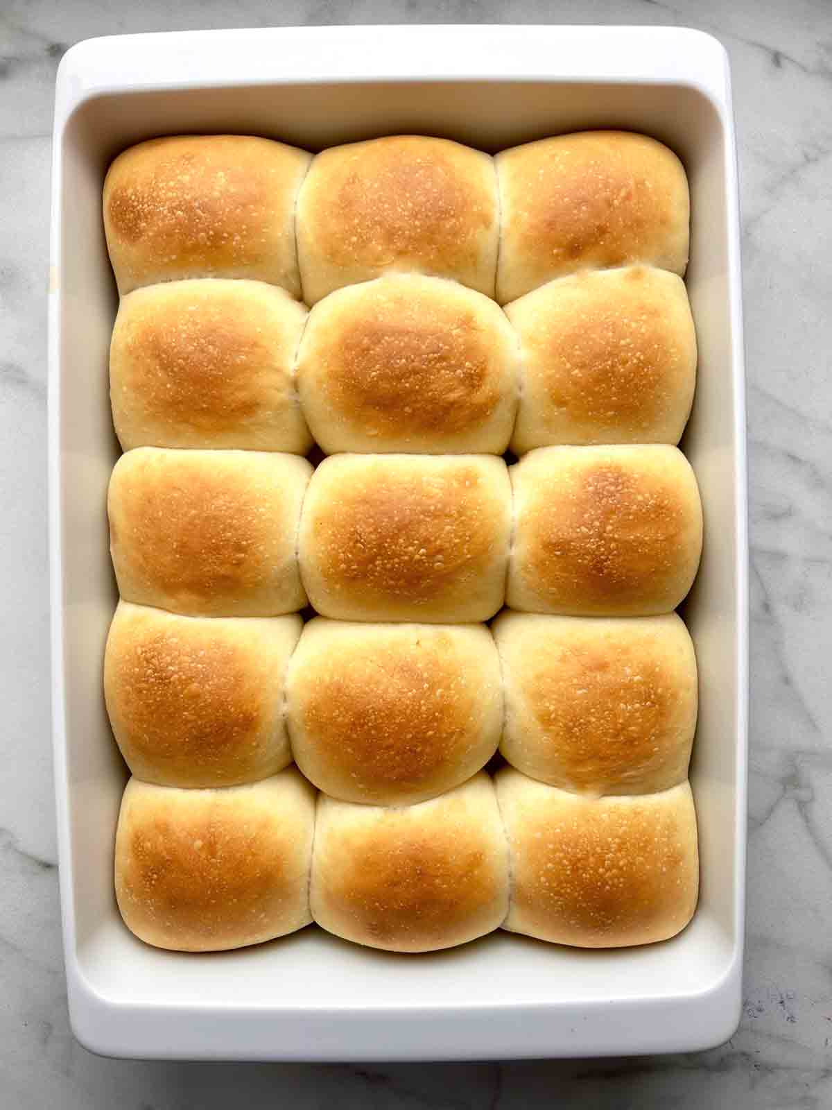 dinner rolls after baking.