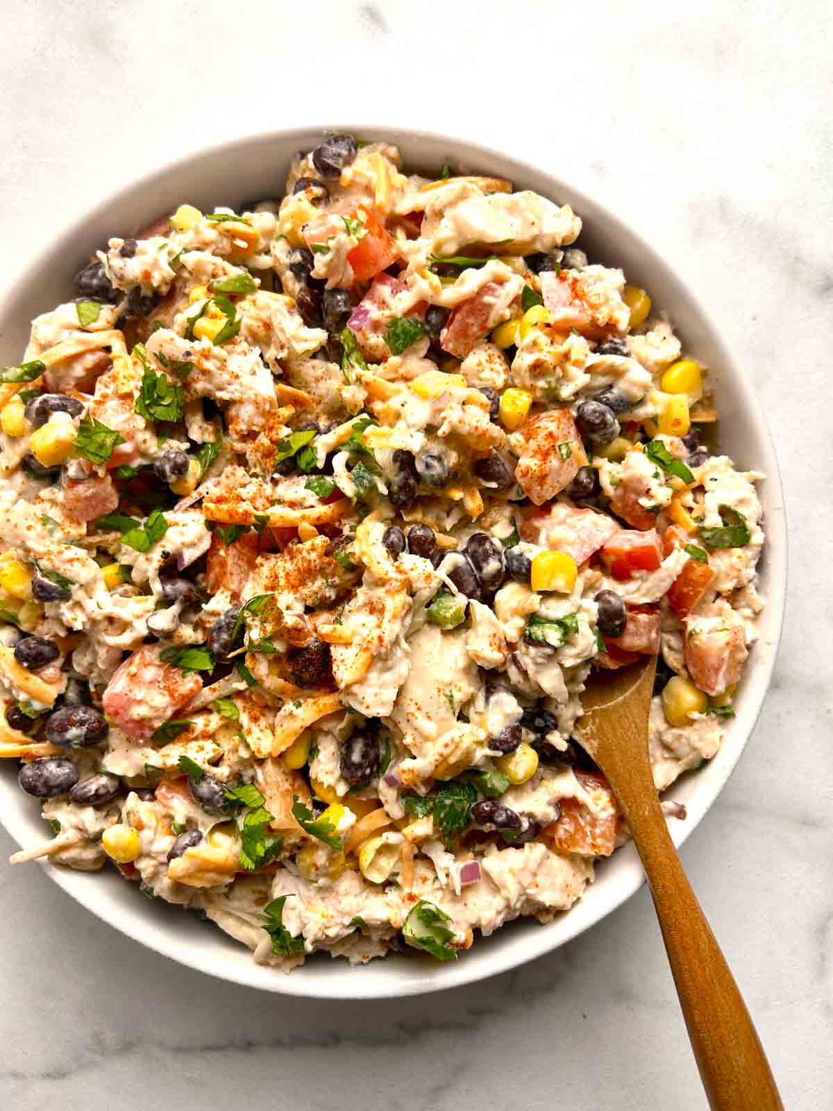 bowl of southwest chicken salad.