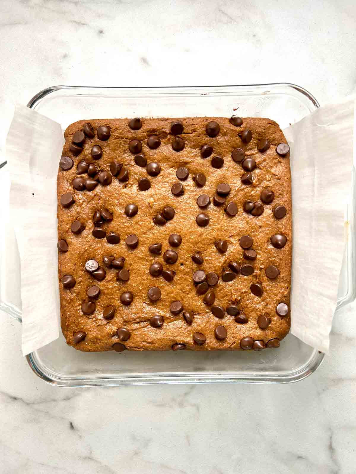 sweet potato brownies after being baked.