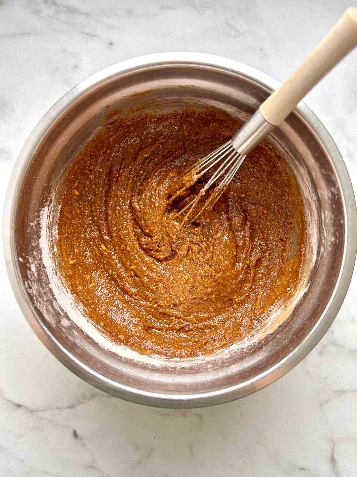 batter whisked together in bowl.