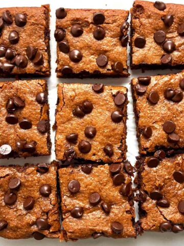 sweet potato brownies cut into slices.