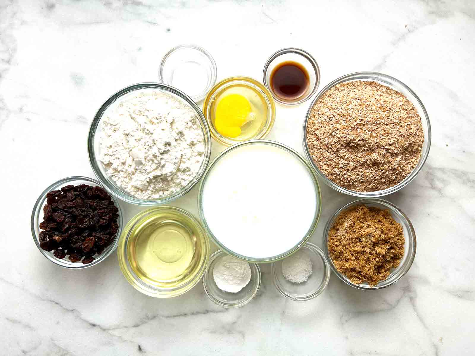 ingredients prepped in bowls.