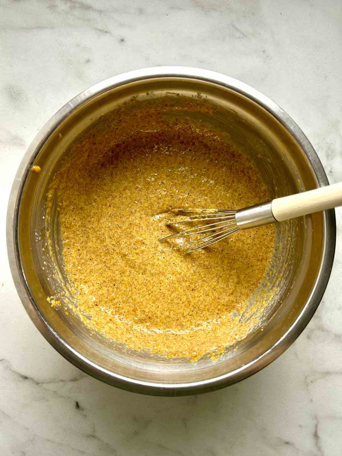 batter whisked in bowl.