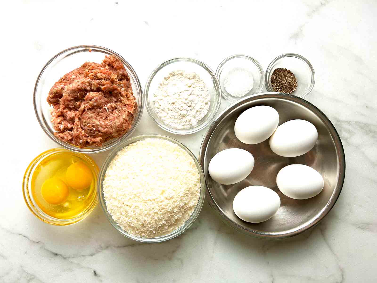 ingredients prepped in bowls.