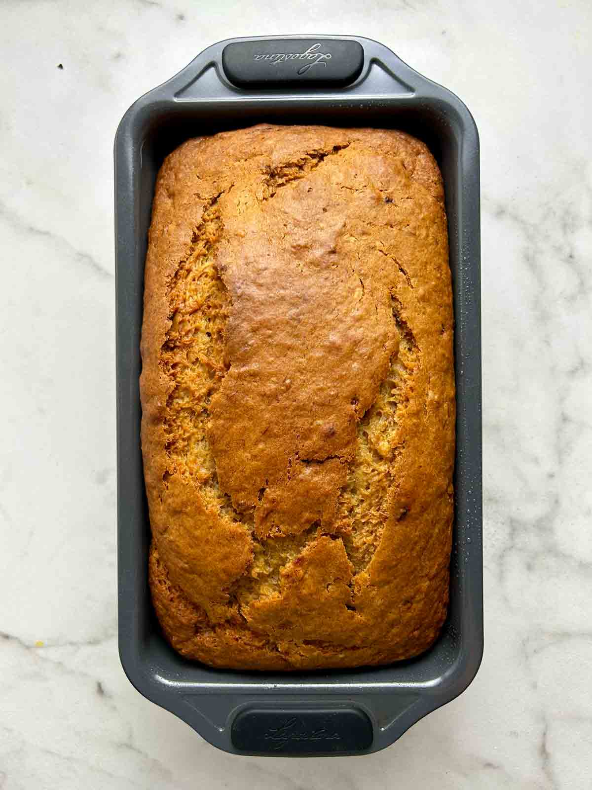 golden brown crust on bread after baking.