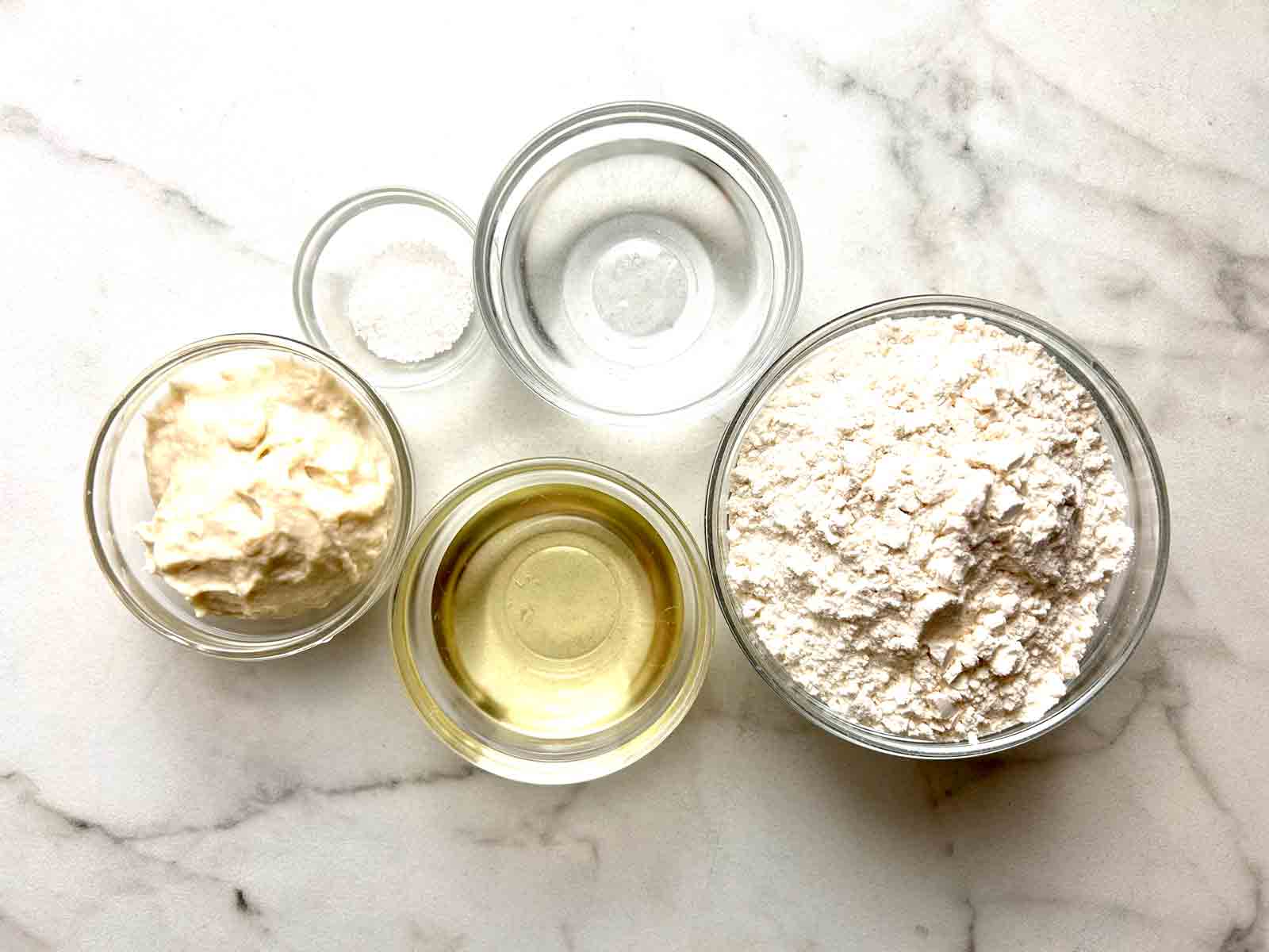 ingredients prepped in bowls.