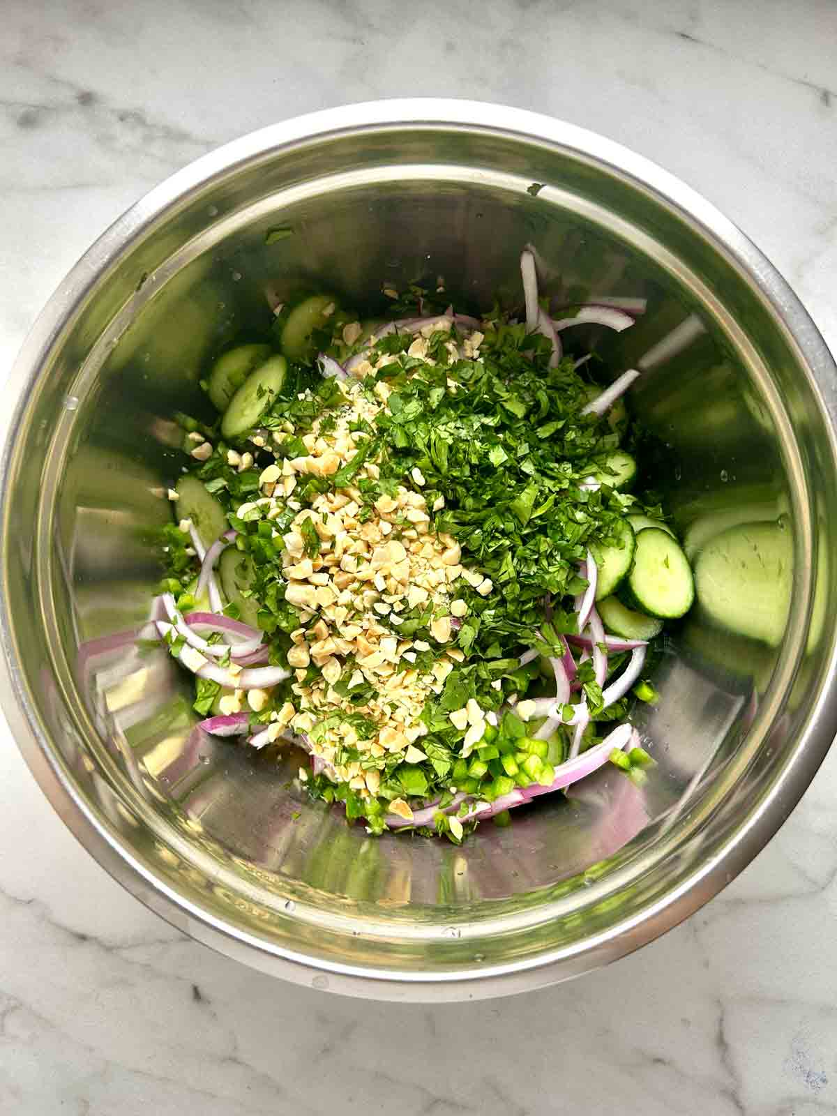 all ingredients added to large bowl.