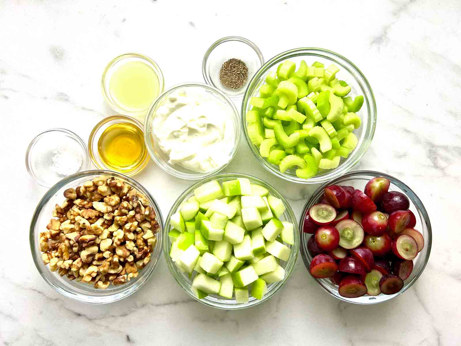 ingredients prepped in bowls.