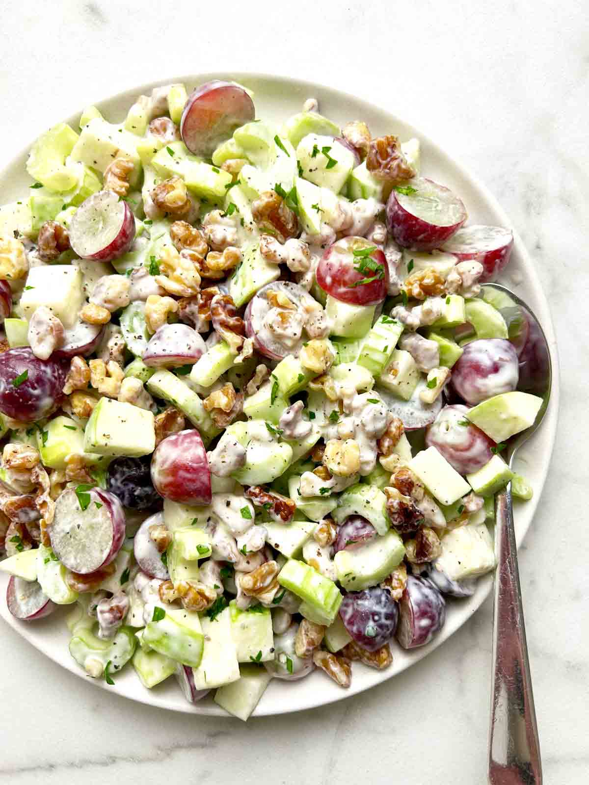 plate of Waldorf salad.