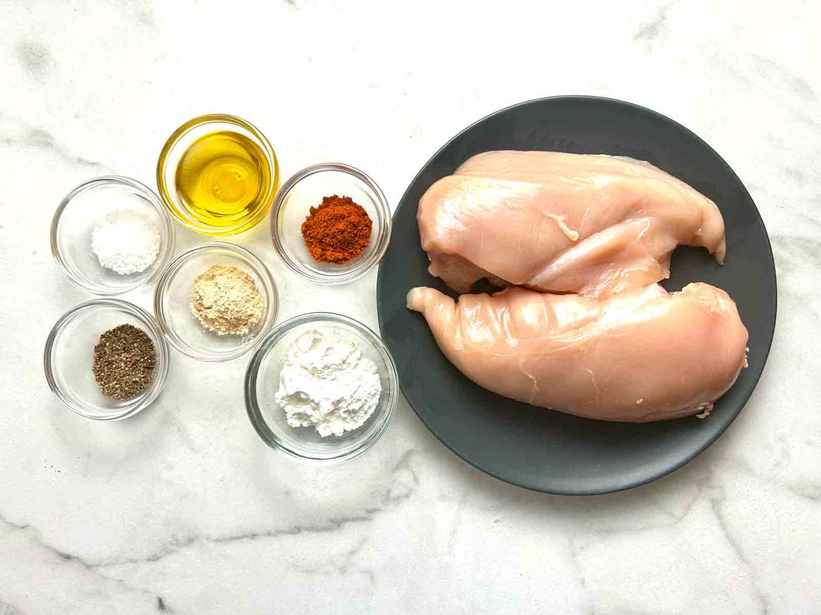 ingredients prepped in bowls.