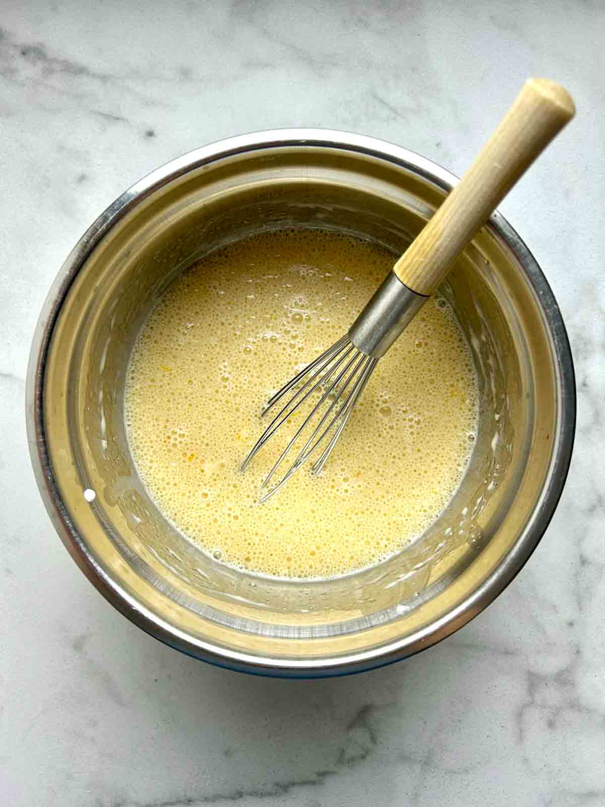 wet mixture in bowl.