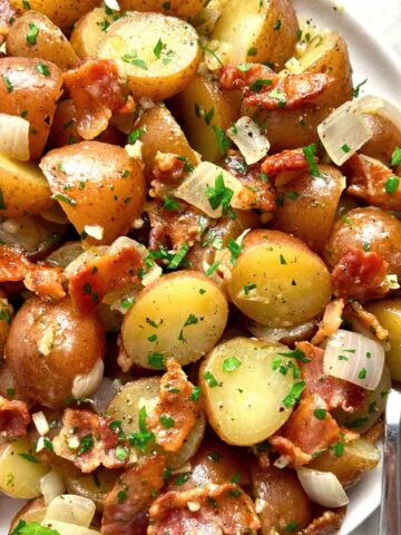 close up of German potato salad.
