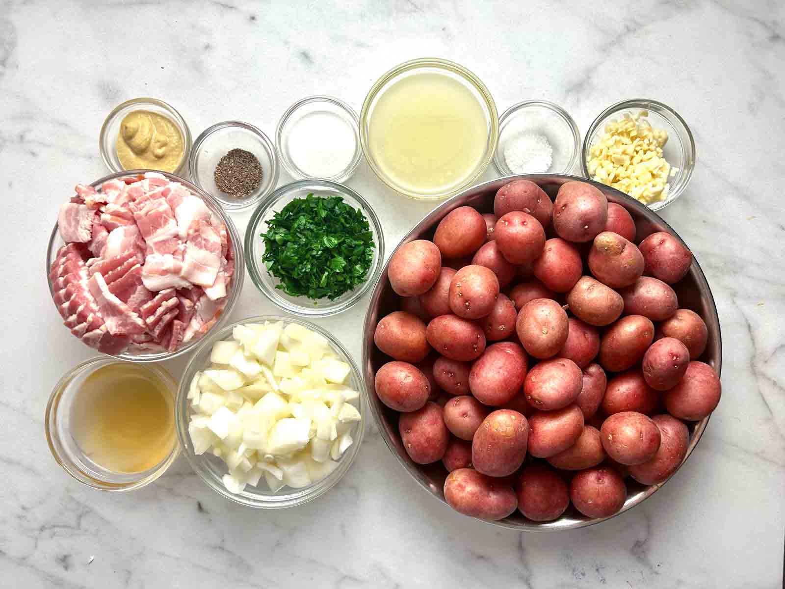 ingredients prepped in bowls.