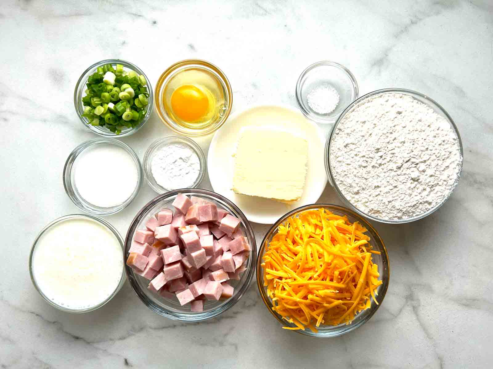 ingredients prepped in bowls.