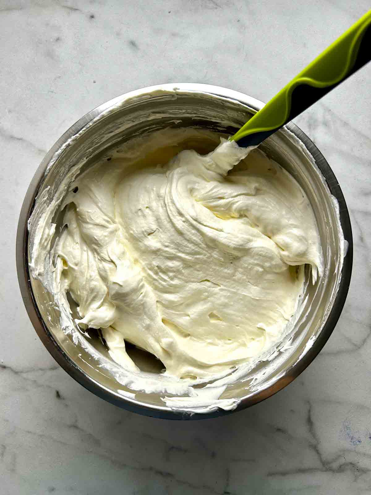 Cool Whip folded into cream cheese.