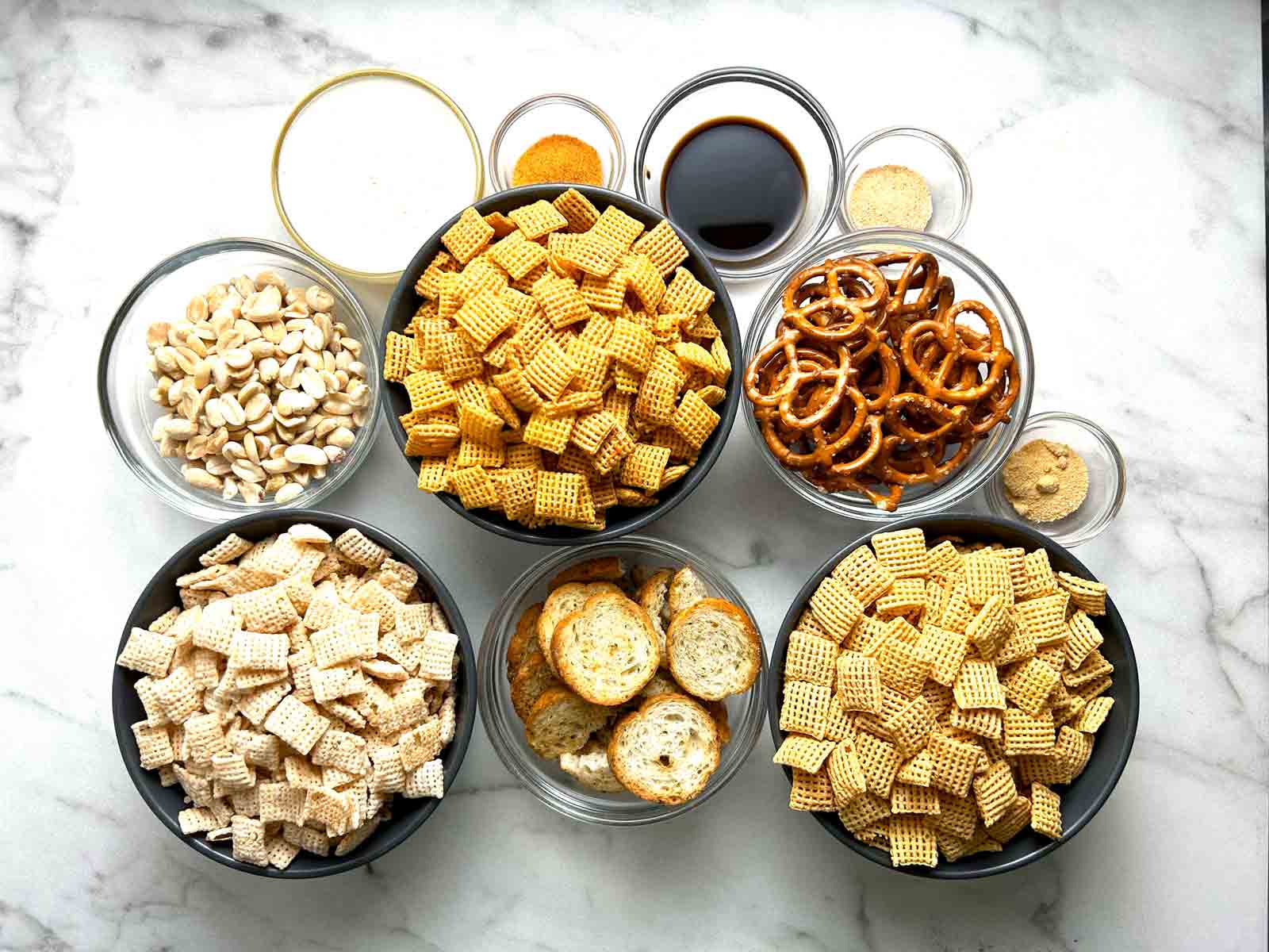 ingredients prepped in bowls.