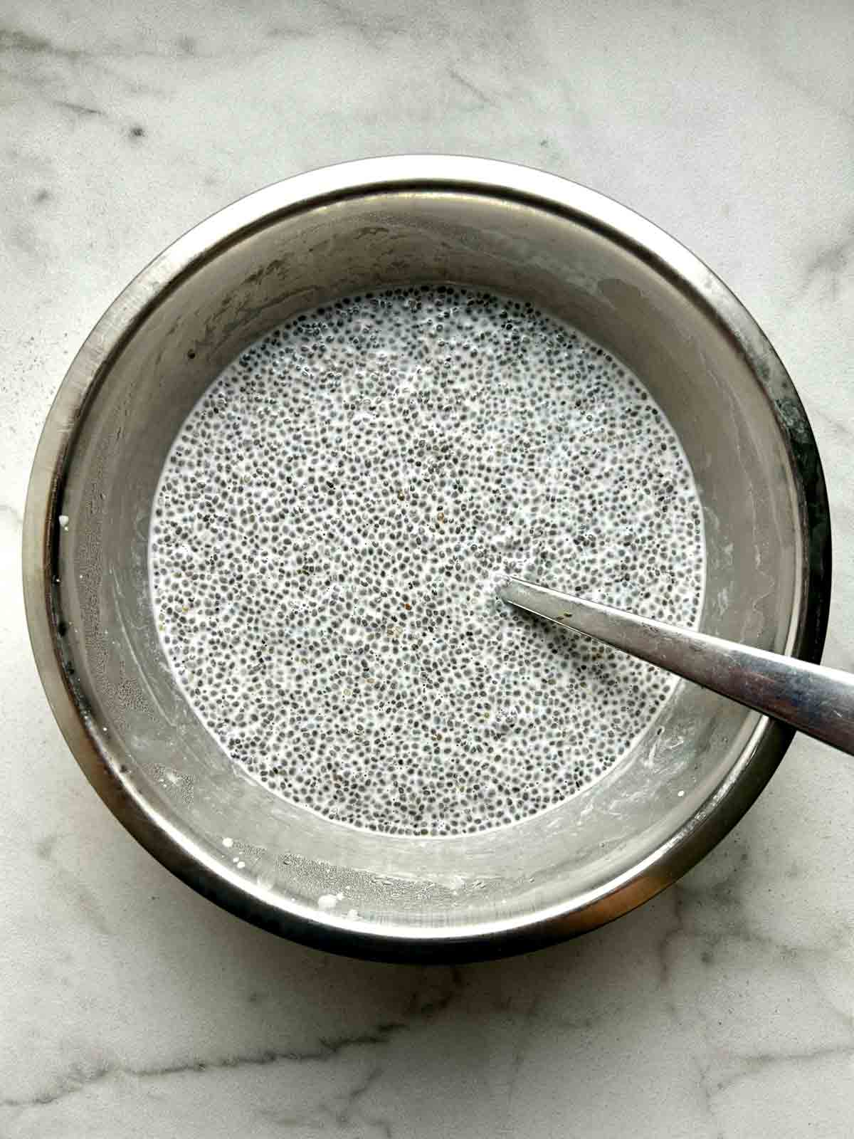 chia pudding after soaking overnight.