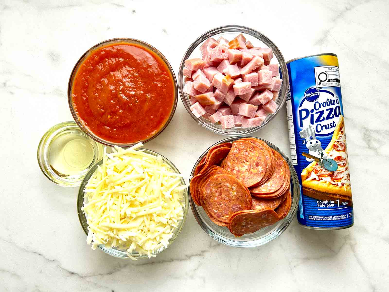 ingredients for air fryer calzones.