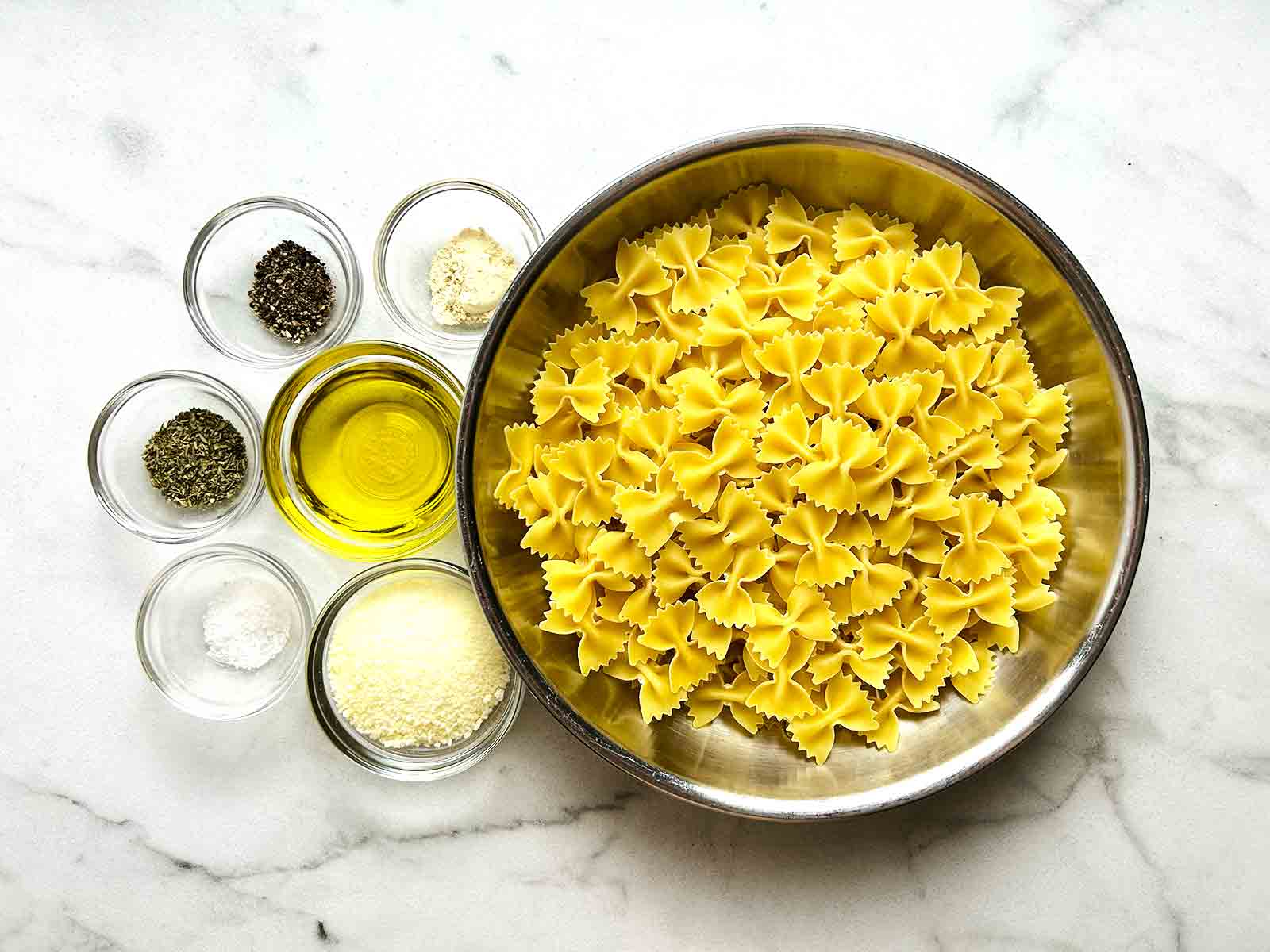 ingredients prepped in bowls.