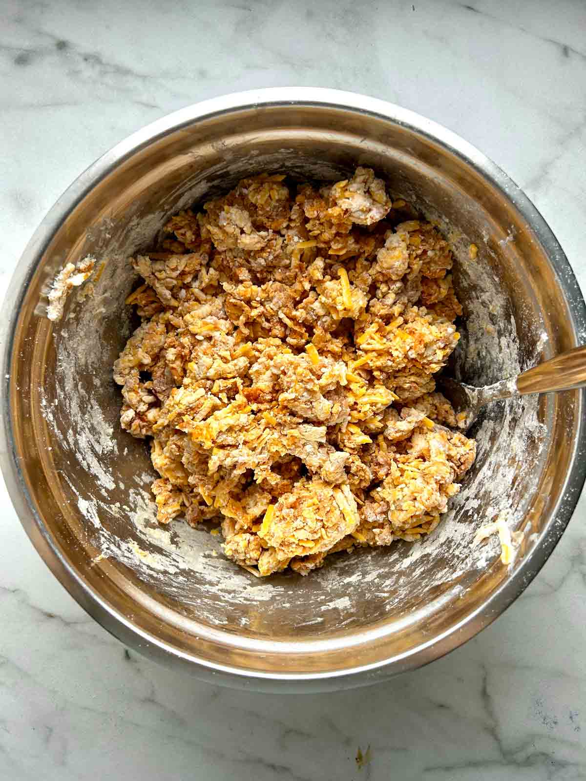 dough combined in bowl.