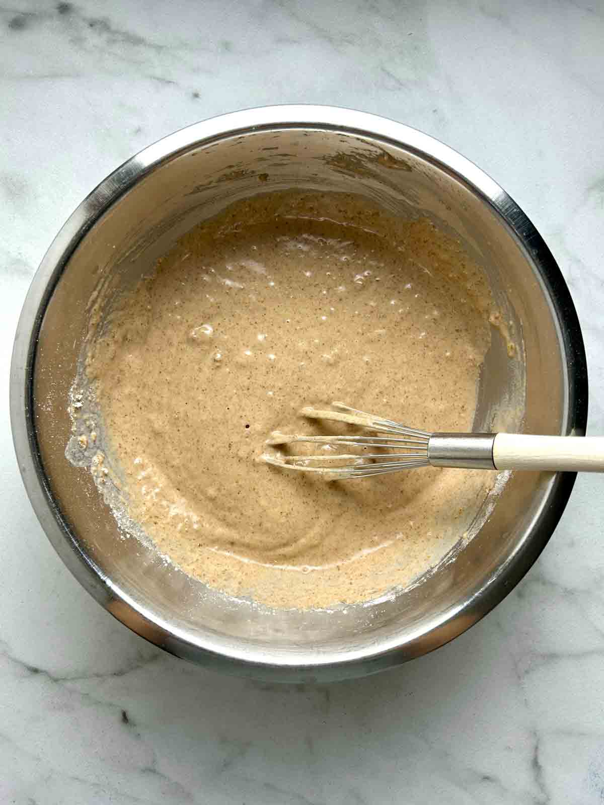 batter whisked in bowl.