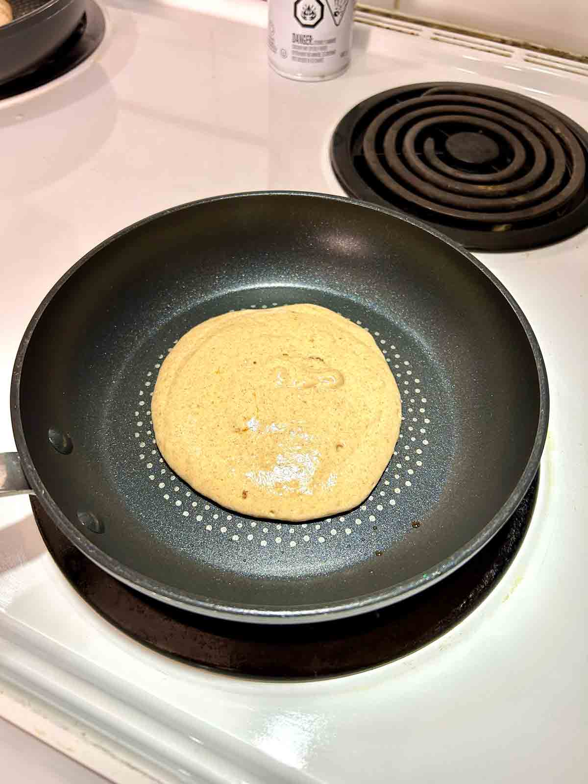 batter scooped into skillet.