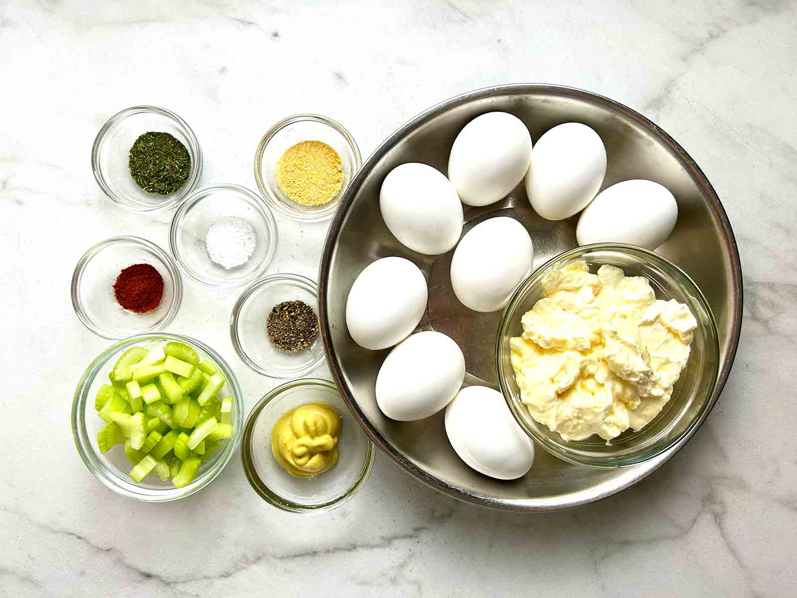 ingredients for egg salad.