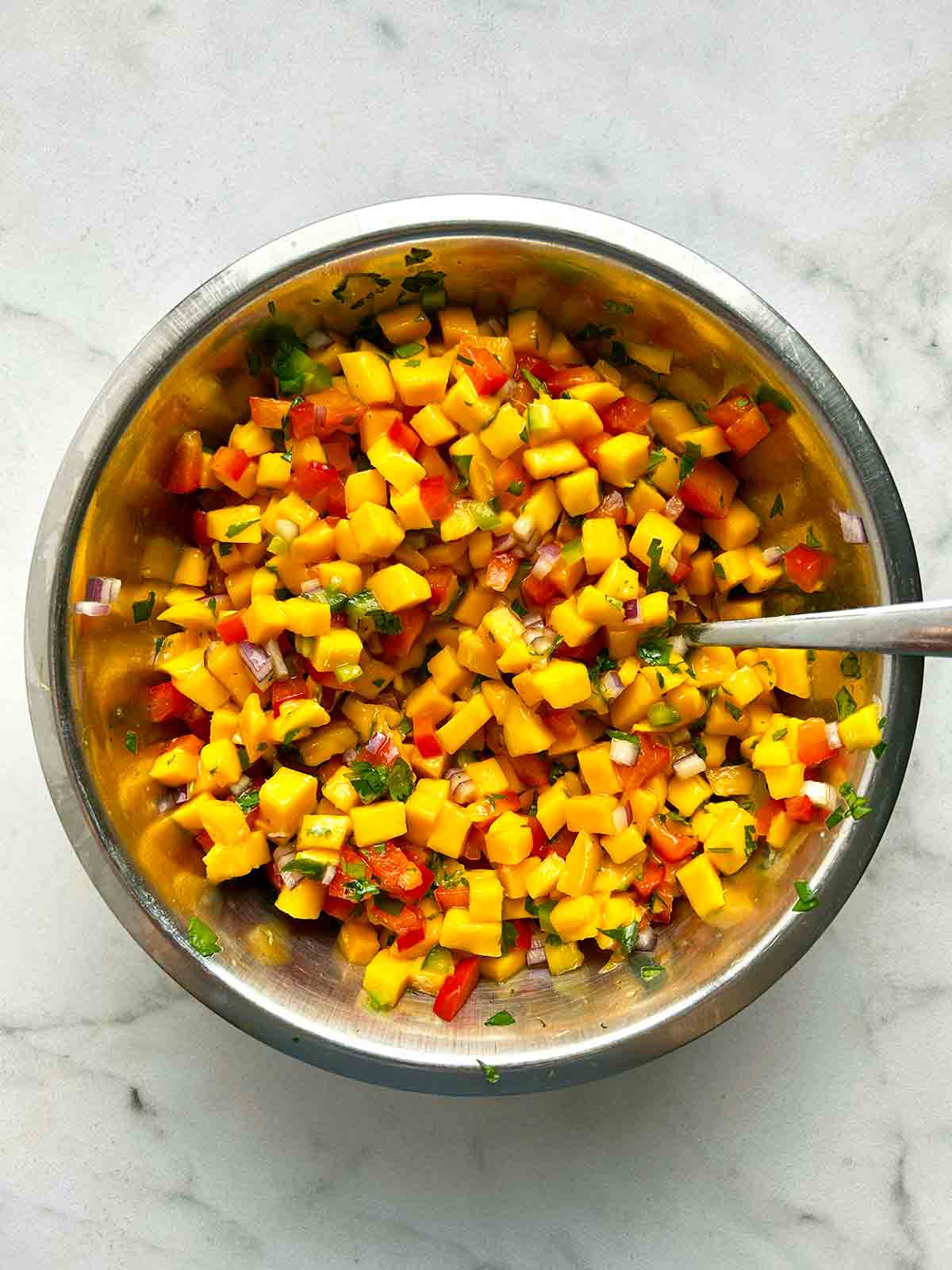 ingredients mixed together in bowl.