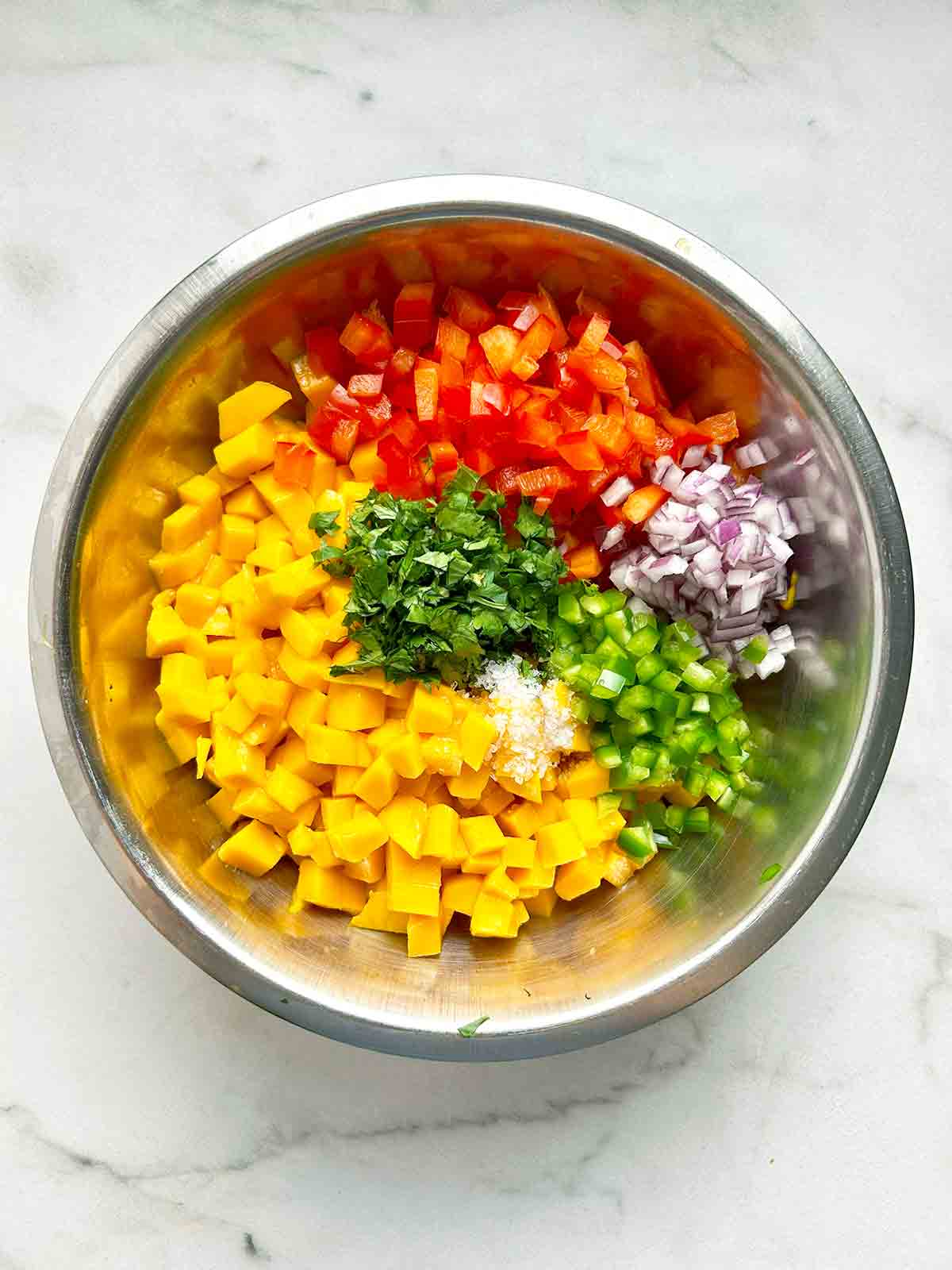 all ingredients arranged in bowl.