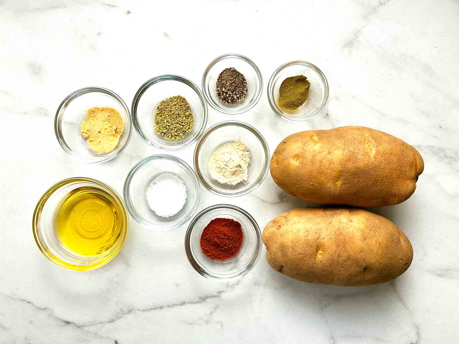 ingredients for breakfast potatoes.